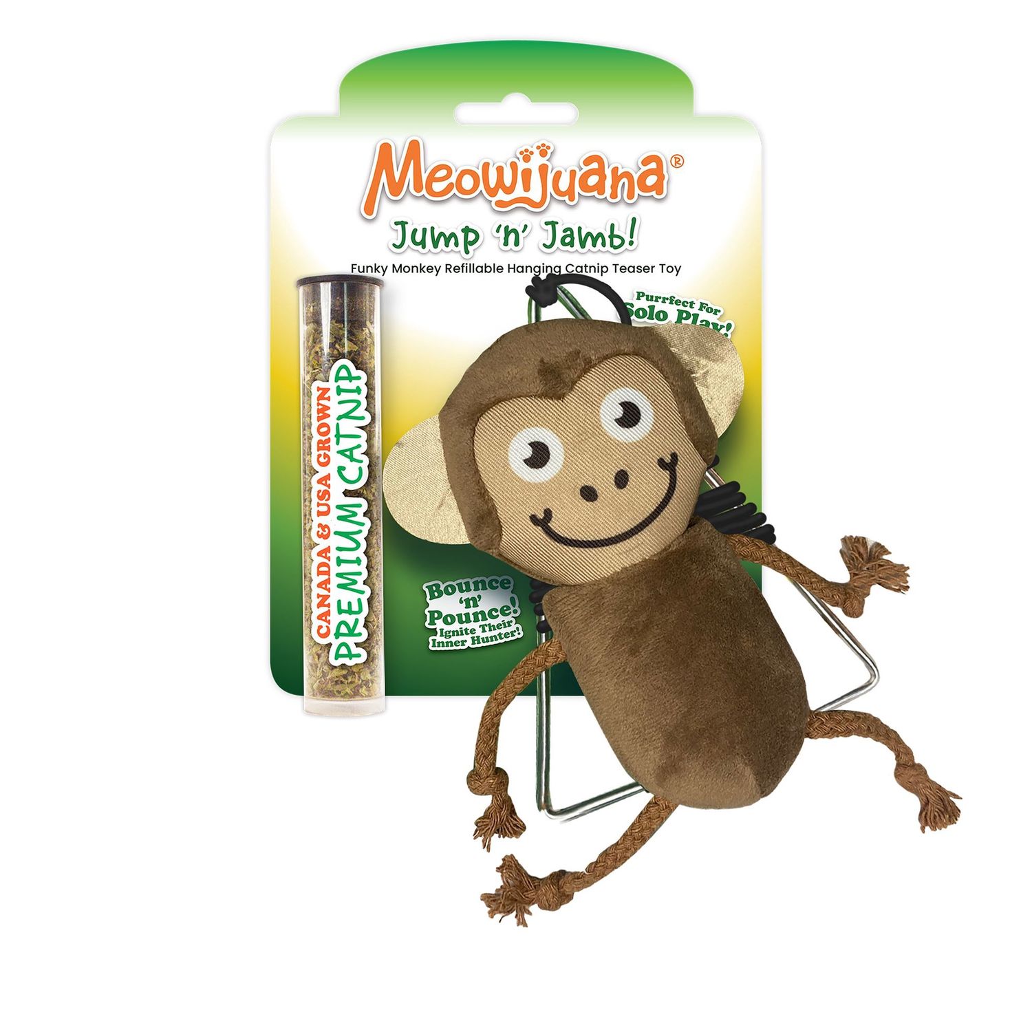 Meowijuana Jump n' Jamb Funky Monkey Refillable Catnip Toy