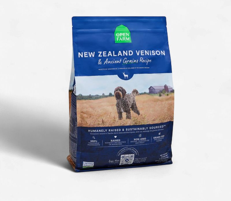 Open Farm New Zealand Venison and Ancient Grains Dog Food 22lb