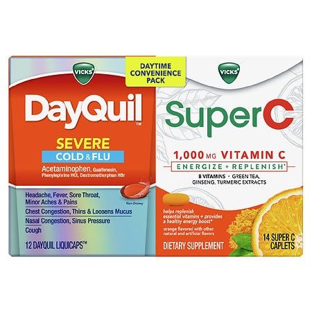 Vicks DayQuil Severe Cold & Flu LiquiCaps and Super C Convenience Pack