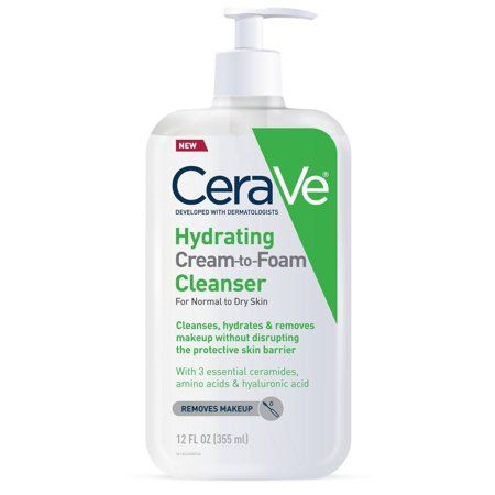 CeraVe Hydrating Cream-to-Foam Cleanser for Normal to Dry Skin - 12 Oz