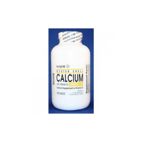 Major Oyster Shell Calcium Carbonate with Vitamin D Tablets  250 Mg  100 Count