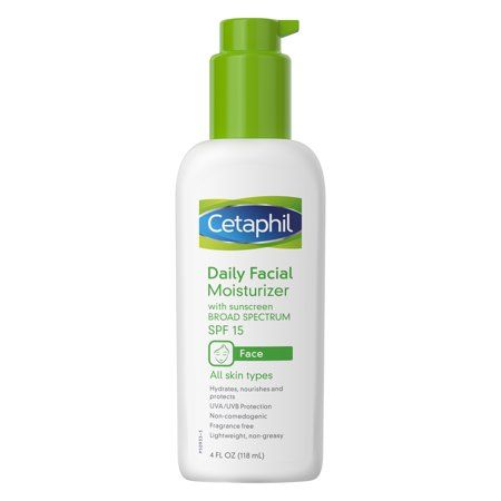 Cetaphil Daily Facial Moisturizer with Sunscreen, SPF 15 Fragrance Free - 4.0 Fl Oz