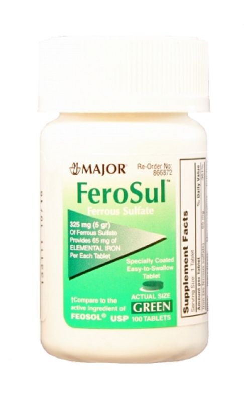35412700 FeoSul Iron Supplement - 100 per Bottle