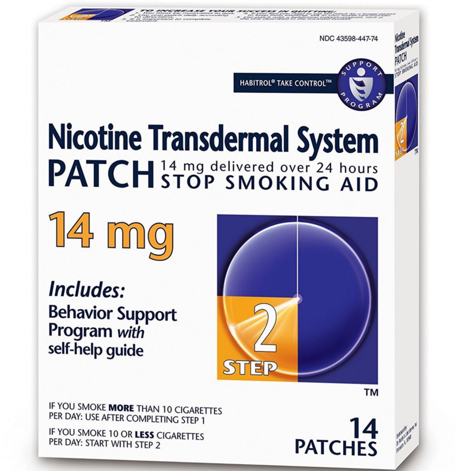 Habitrol Nicotine Transdermal System Stop Smoking Aid Patch, 14 Mg Step 2 - 14.0 Ea