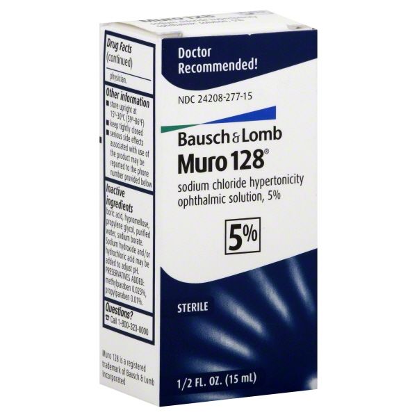 Muro 128 Sodium Chloride Hypertonicity Ophthalmic Solution 5% Drops - 0.5 Fl Oz