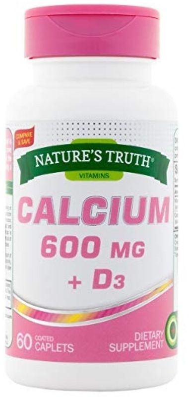 Nature S Truth Calcium + D3 Caplets  600 Mg  60 Count