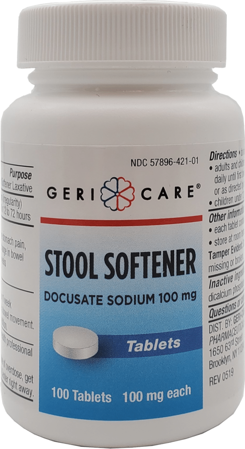 Health Star Docusate Sodium Stool Softener Tablets  100 Mg  100 Count