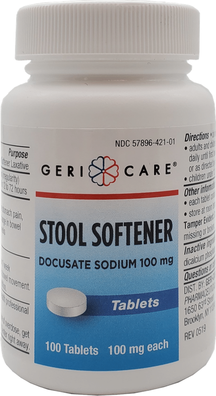 Health Star Docusate Sodium Stool Softener Tablets  100 Mg  100 Count