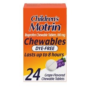 Children S Motrin Dye-Free Ibuprofen Chewable Tablets  Grape  24 Ct