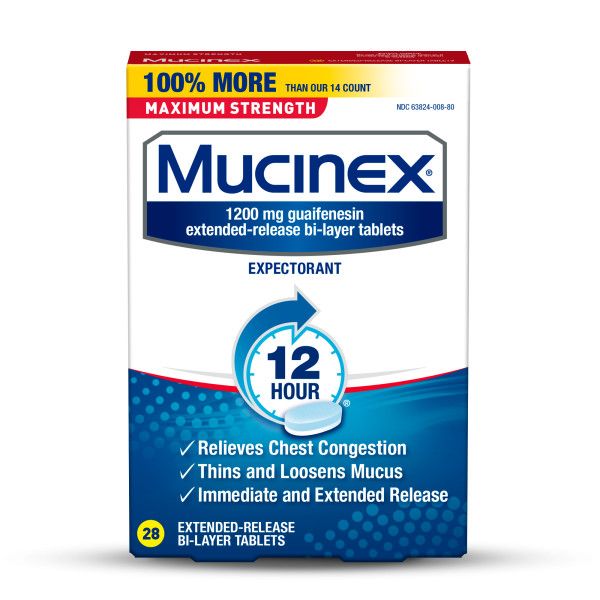 Mucinex Maximum Strength 12 Hour Chest Congestion Relief Tablets - 28.0 Ea