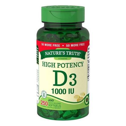D3 1000 Iu 250 Softgels | Essential Vitamin D | Value Size | Non-GMO  Gluten Free | by Nature S Truth