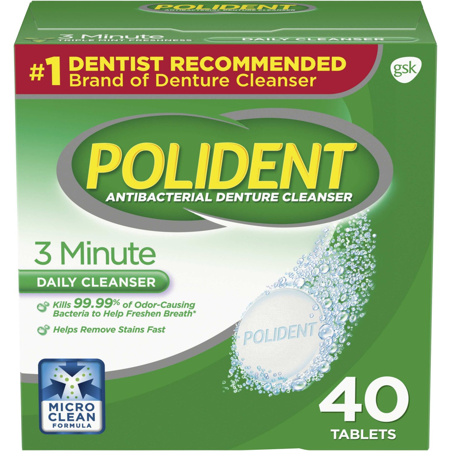 POLIDENT ORIGINAL TABLET 40CT