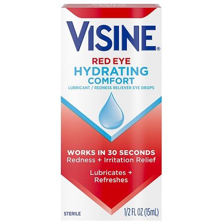 Visine Red Eye Hydrating Comfort Lubricating Eye Drops - 0.5 Fl Oz