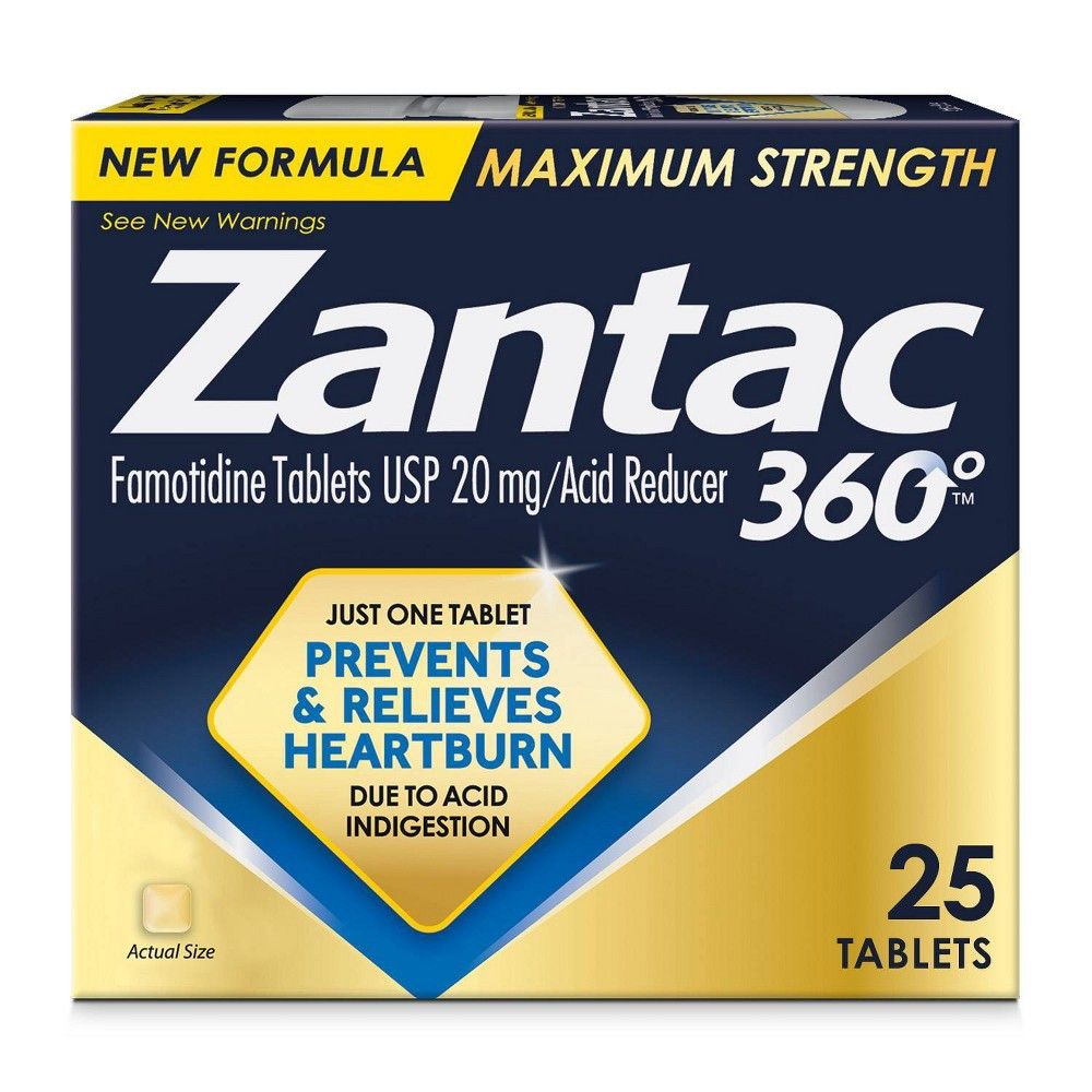 Zantac Maximum Strength Famotidine Tablets 20 Mg - 25.0 Ea