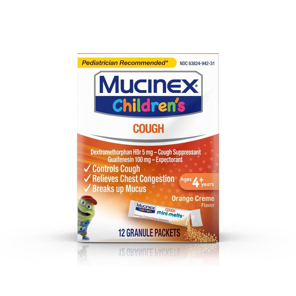 MUCINEX KIDS MINIMELT ORANGE 12CT