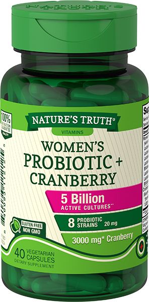 Probiotics for Women | 5 Billion Active Cultures | 40 Vegetarian Capsules | with Cranberry | Non-GMO  Gluten Free | by Natures Truth