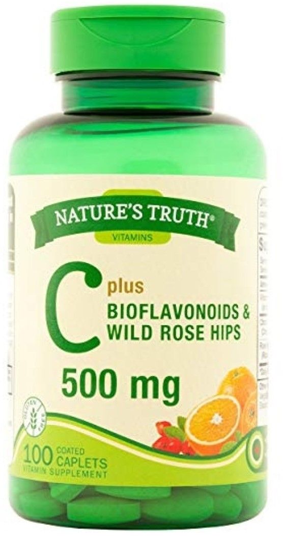 Vitamin C with Rose Hips and Bioflavonoids | 500mg | 100 Caplets | Vegetarian  Non-GMO  Gluten Free | by Nature S Truth