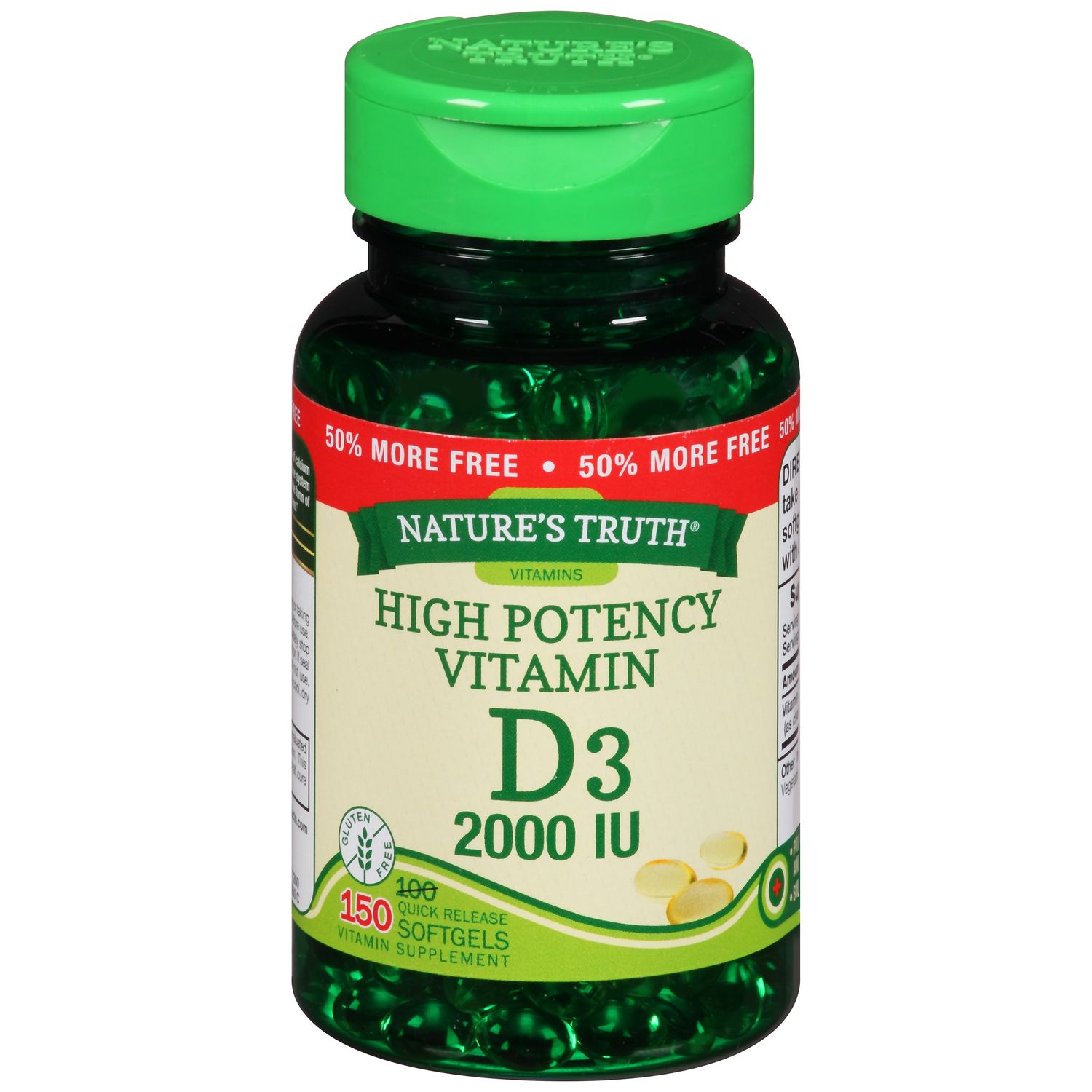 Nature's Truth High Potency Vitamin D3 2,000 IU (50 Mcg) - 150.0 Ea