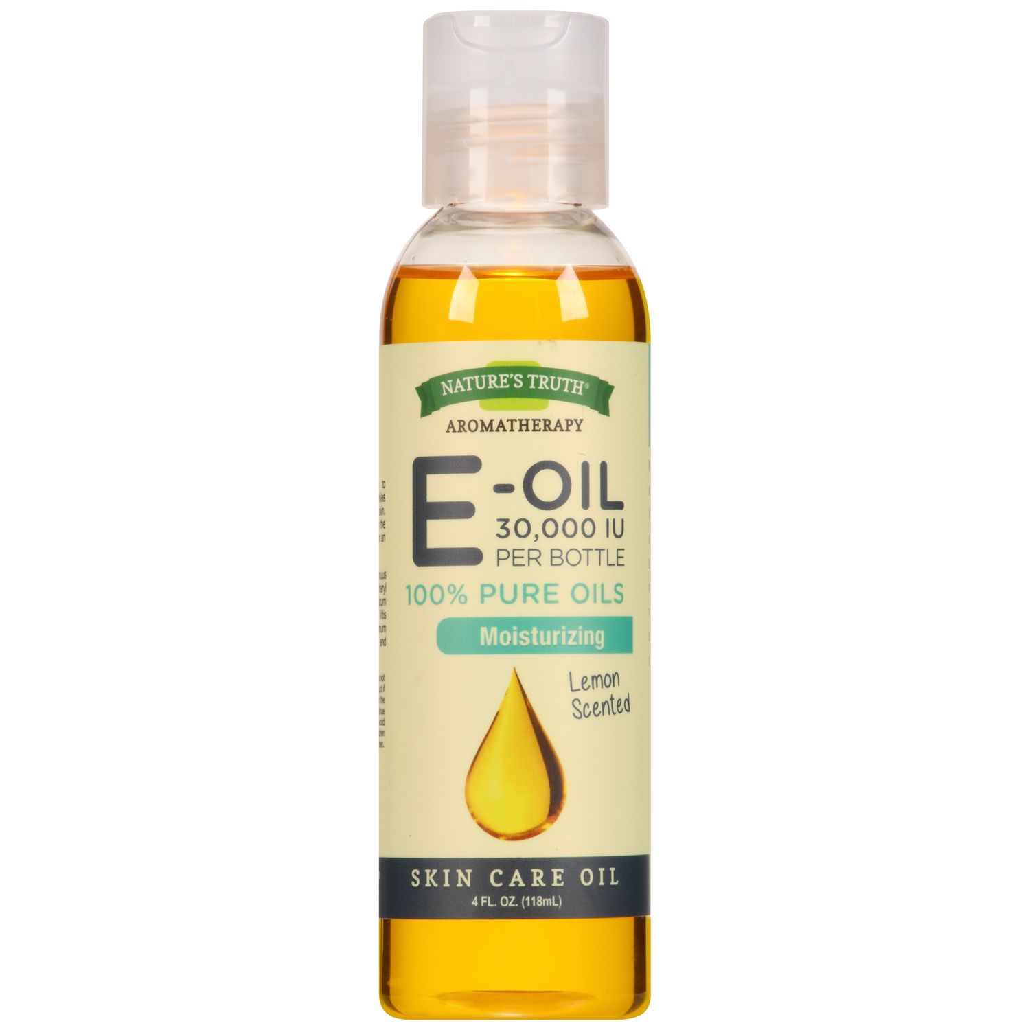 Vitamin E Oil for Skin 30 000 IU | 100% Pure | 4 Oz | Lemon Scented | GC/MS Tested | by Nature S Truth