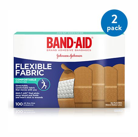 BAND AID FLEXIBLE FABRIC 1SZ 100CT