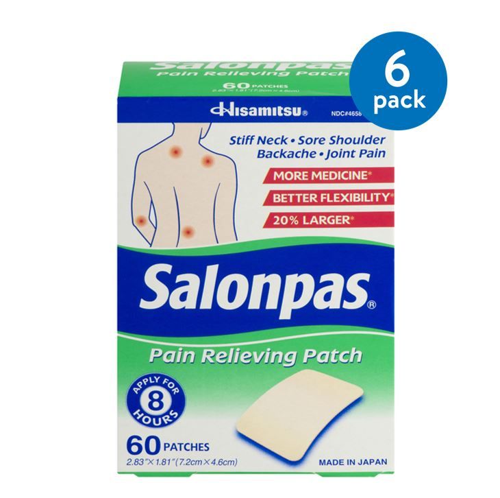 Salonpas Pain Relieving Patch  8-Hour Pain Relief  60 Patches