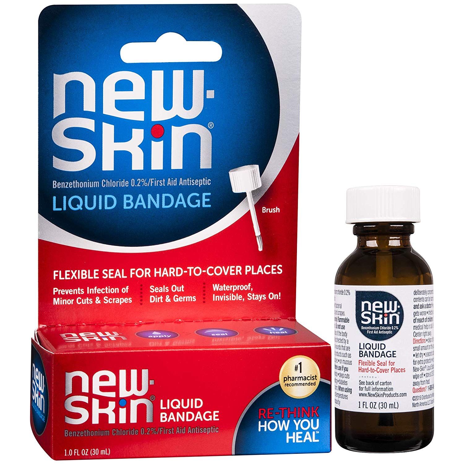 New Skin Liquid Bandage, Waterproof for Scrapes and Minor Cuts - 1.0 Oz