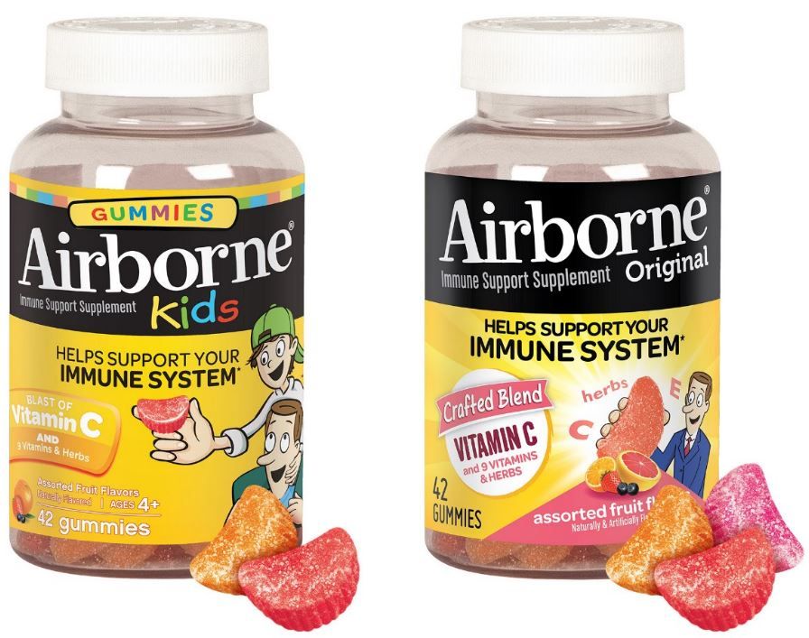 Airborne Gummies with Vitamin C, Minerals & Herbs Immune Support Assorted Fruit - 42.0 Ea
