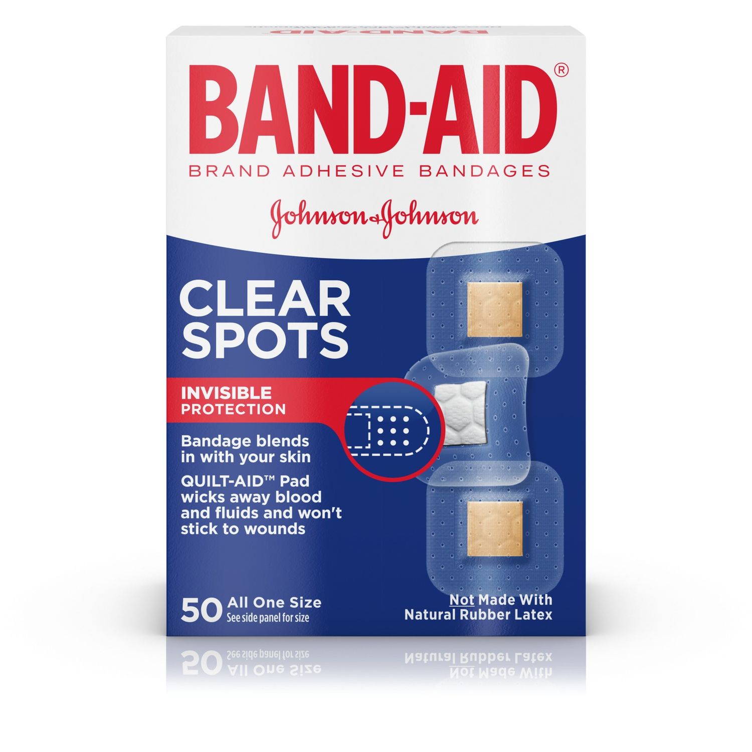 BAND AID COMFORT-FLEX CLEAR SPOTS 50CT