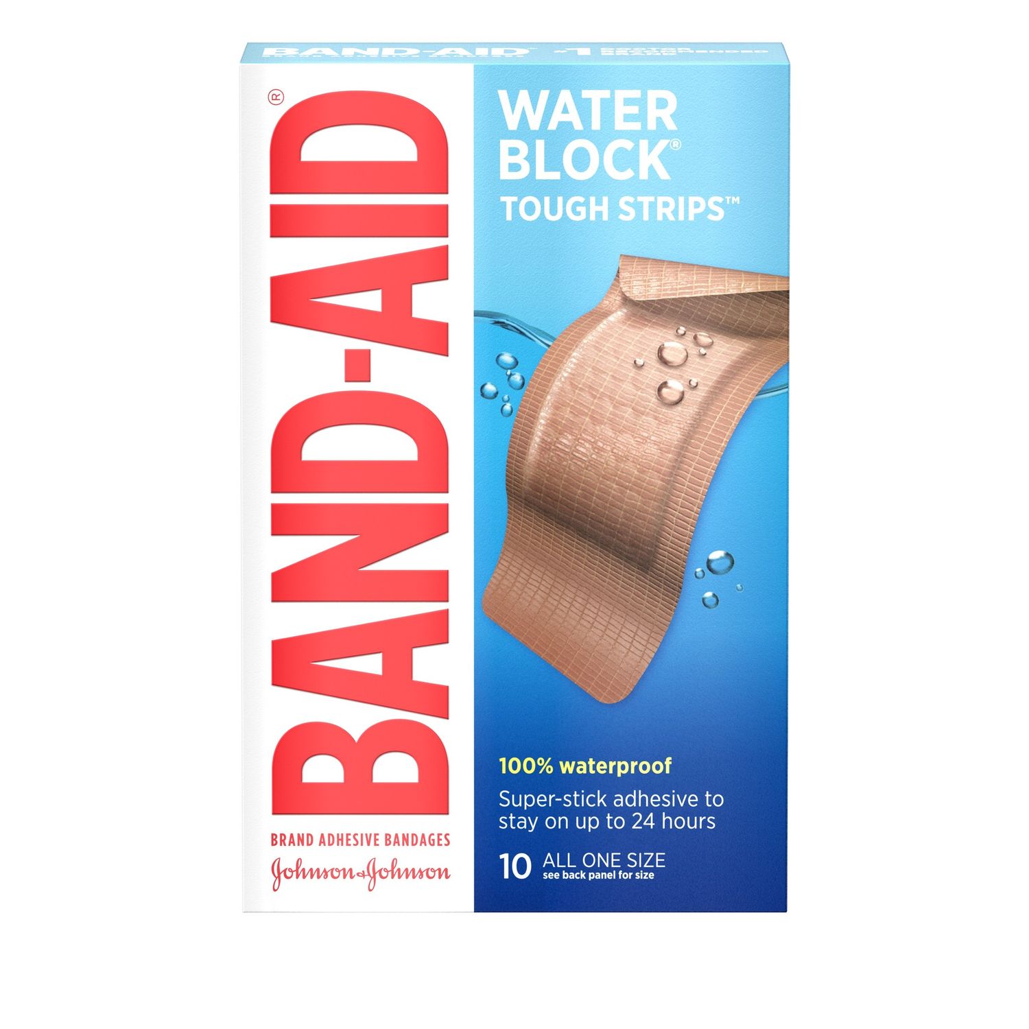 Band-Aid Water Block Tough Strips Bandages, Extra Large Extra Large - 10.0 Ea