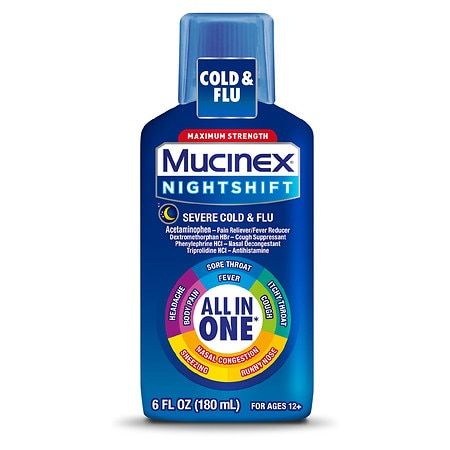 MUCINEX FAST MAX NT SHFT CLD/FLU AIO 6OZ