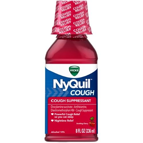 Vicks Nyquil Cold and Flu Medicine Cherry Flavor - 8.0 Fl Oz