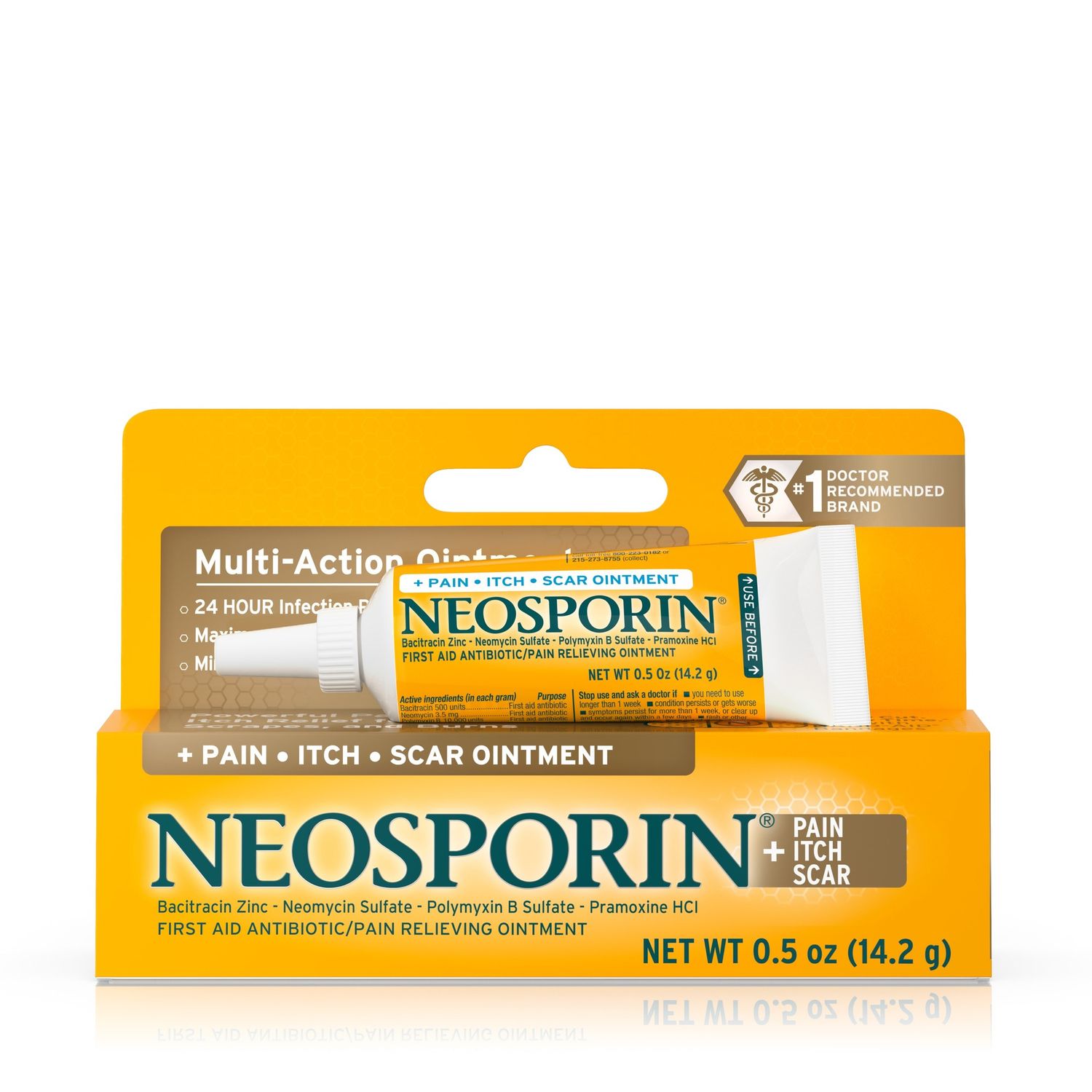 Neosporin Pain  Itch  Scar Antibiotic Ointment with Bacitracin .5 Oz