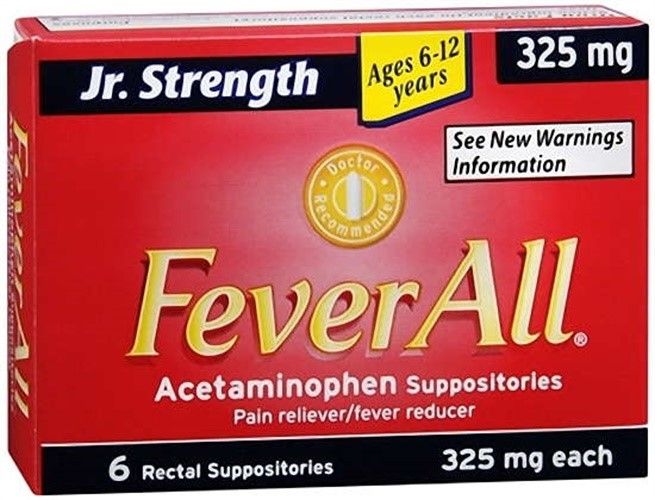 FeverAll Suppositories Jr. Strength, 6 Each