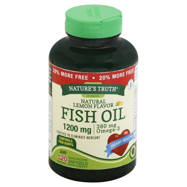 FISH OIL 1200MG LEMON SGC 100+20 NAT TRU