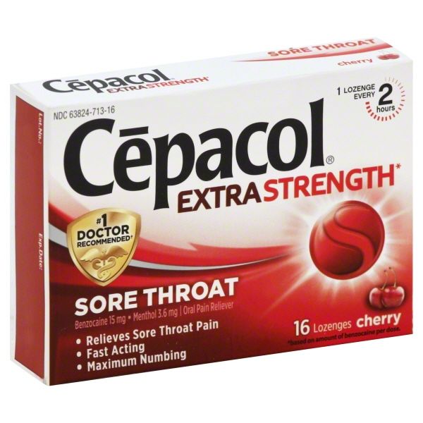 Cepacol Powerful, Instant Acting Sore Throat Relief Lozenges Cherry - 16.0 Ea