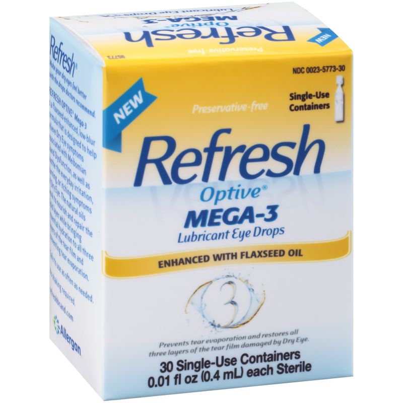 Refresh Optive Mega-3 Eye Drops Preservative Free - 0.01 Oz X 30 Pack