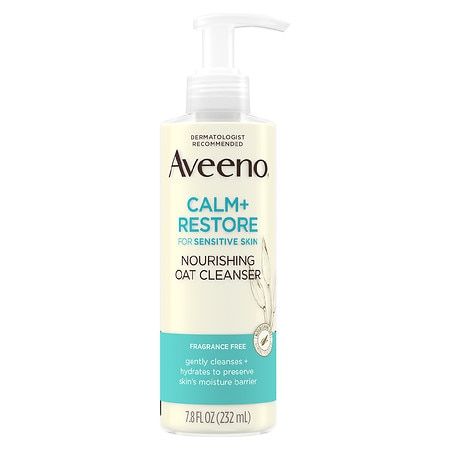 Aveeno Calm + Restore Nourishing Oat Sensitive Skin Cleanser Fragrance-Free - 7.8 Fl Oz