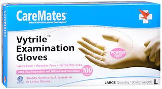 CareMates Vytrile Powder Free Examination Gloves  Large  100 Count