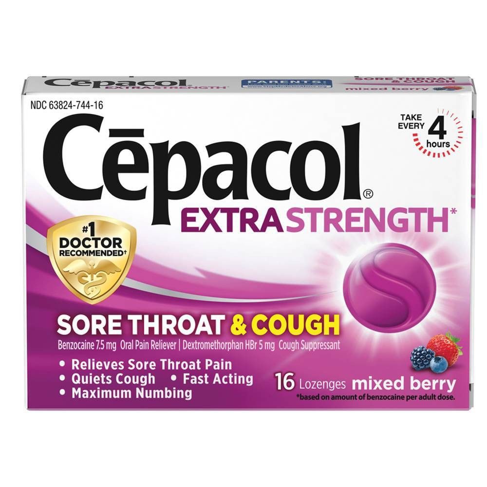 Cepacol Sore Throat and Cough Lozenges, Mixed Berry, 16 Lozenges