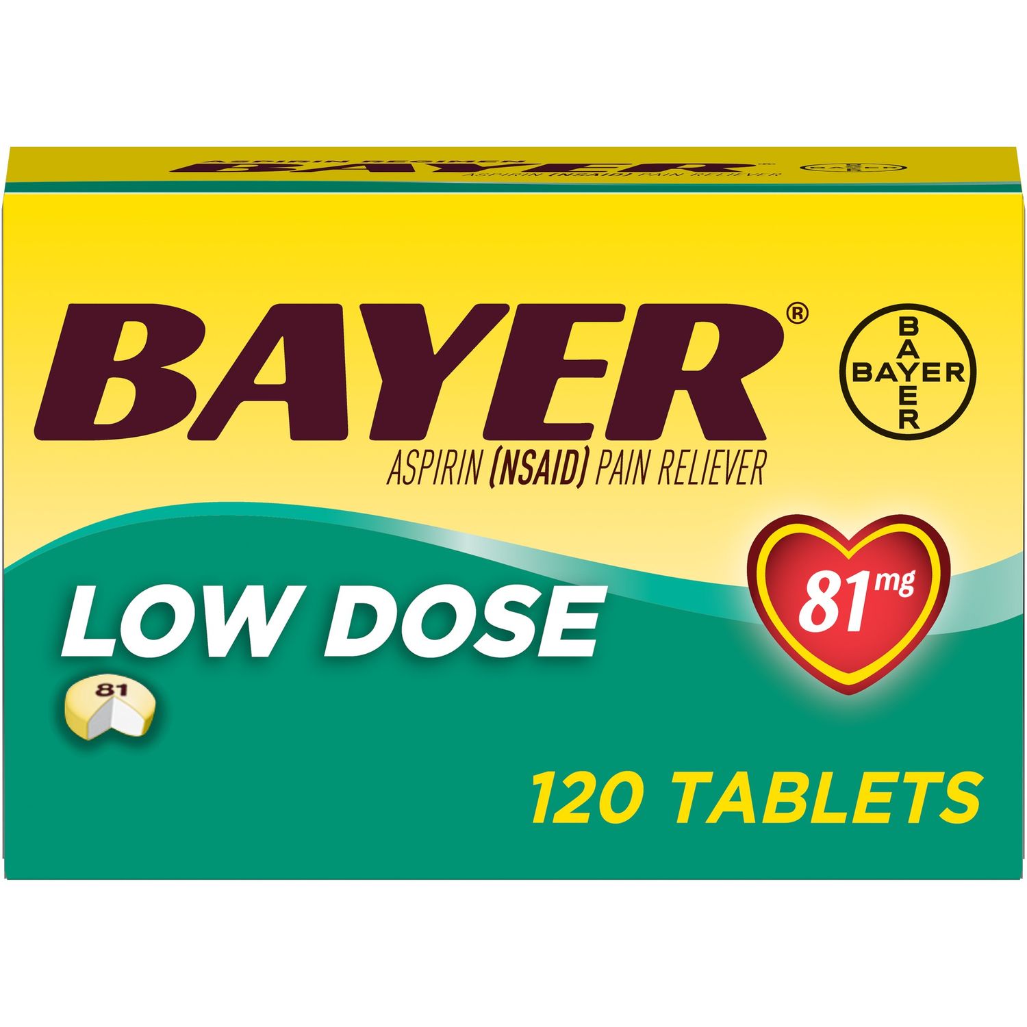 Bayer Aspirin Low Dose 81 Mg Safety Coated Tablets - 300.0 Ea
