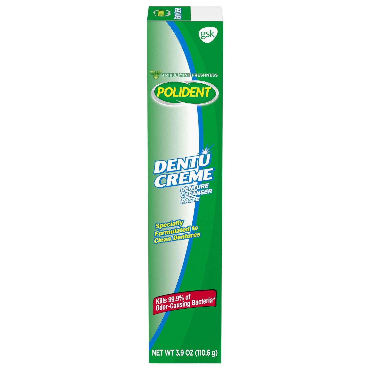 Polident Paste for Denture and Partials Cleaning  Triple Mint Freshness  3.9 Oz