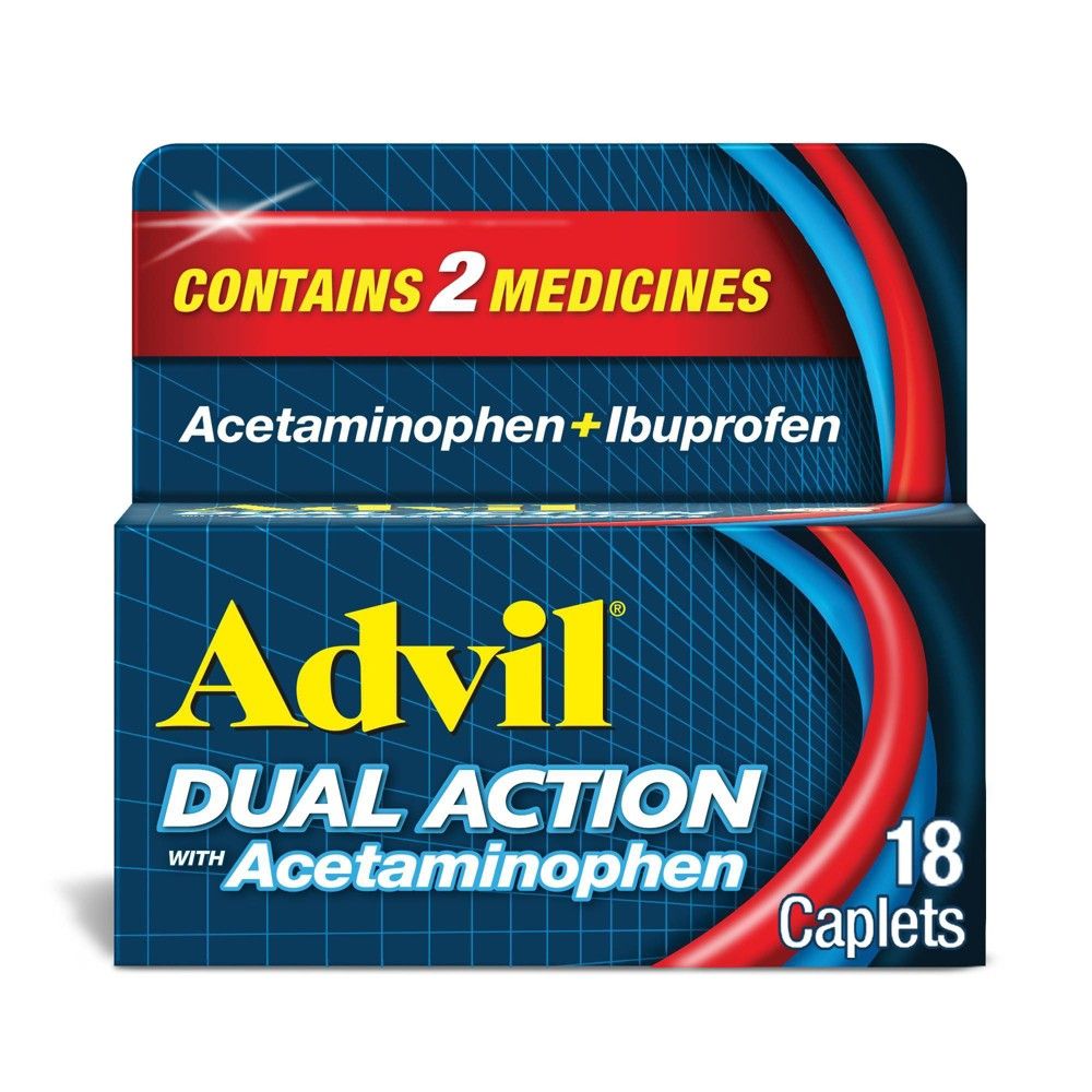 Advil Dual Action Combination Ibuprofen and Acetaminophen for 8 Hours of Pain Relief - 144.0 Ea