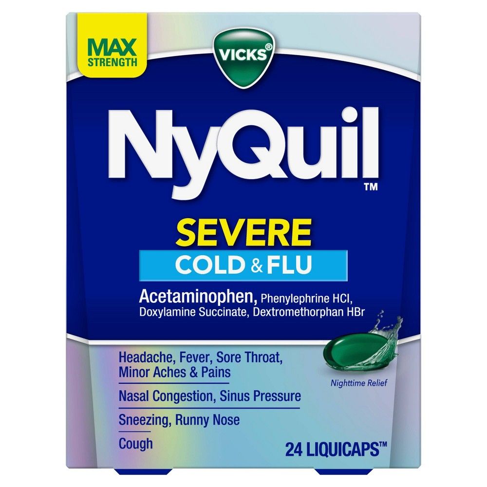 Vicks Nyquil Severe Cold, Cough & Flu Medicine - 8.0 Ea