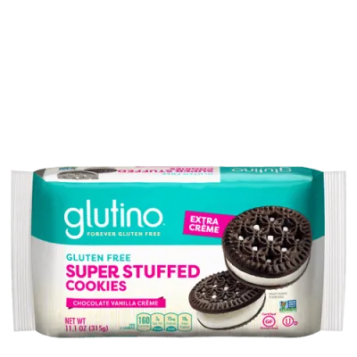 Glutino Cookie Super Stuffed Chocolate Vanilla Creme Cookies