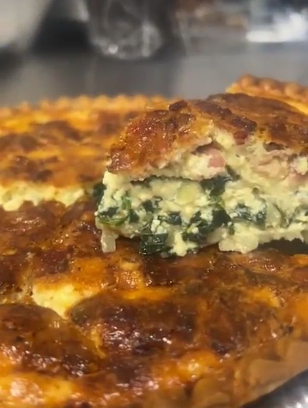 Spinach, Leek, &amp; Bacon Quiche