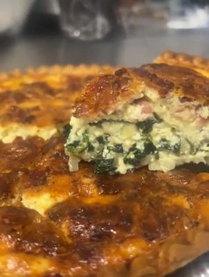 Spinach, Leek, &amp; Bacon Quiche