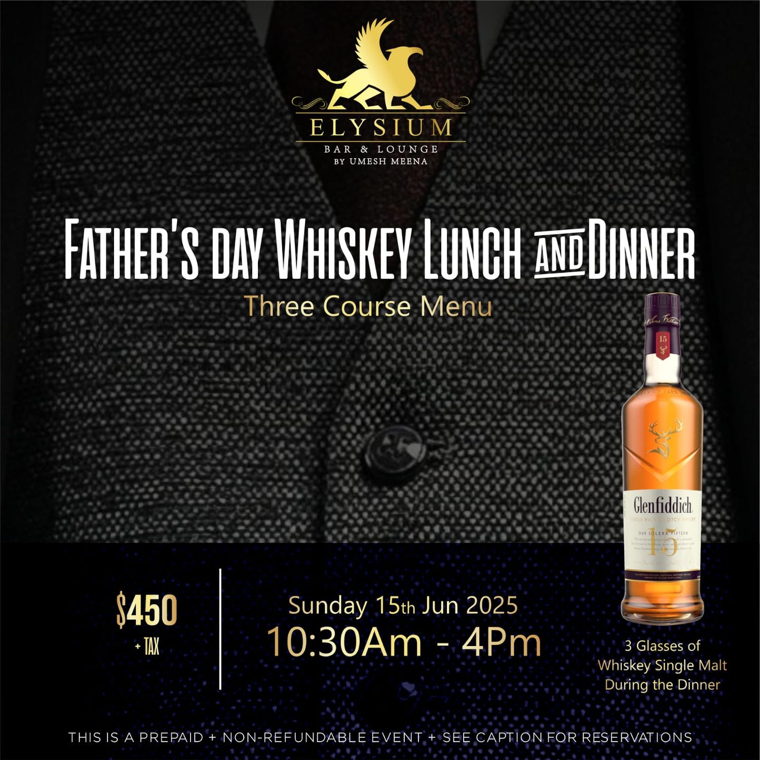 FATHER&#39;S DAY - WHISKEY LUNCH &amp; DINNER 15TH JUNE 2025