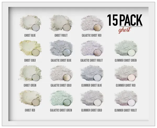 15 Color Ghosts Pigment Powder Variety Pack Set