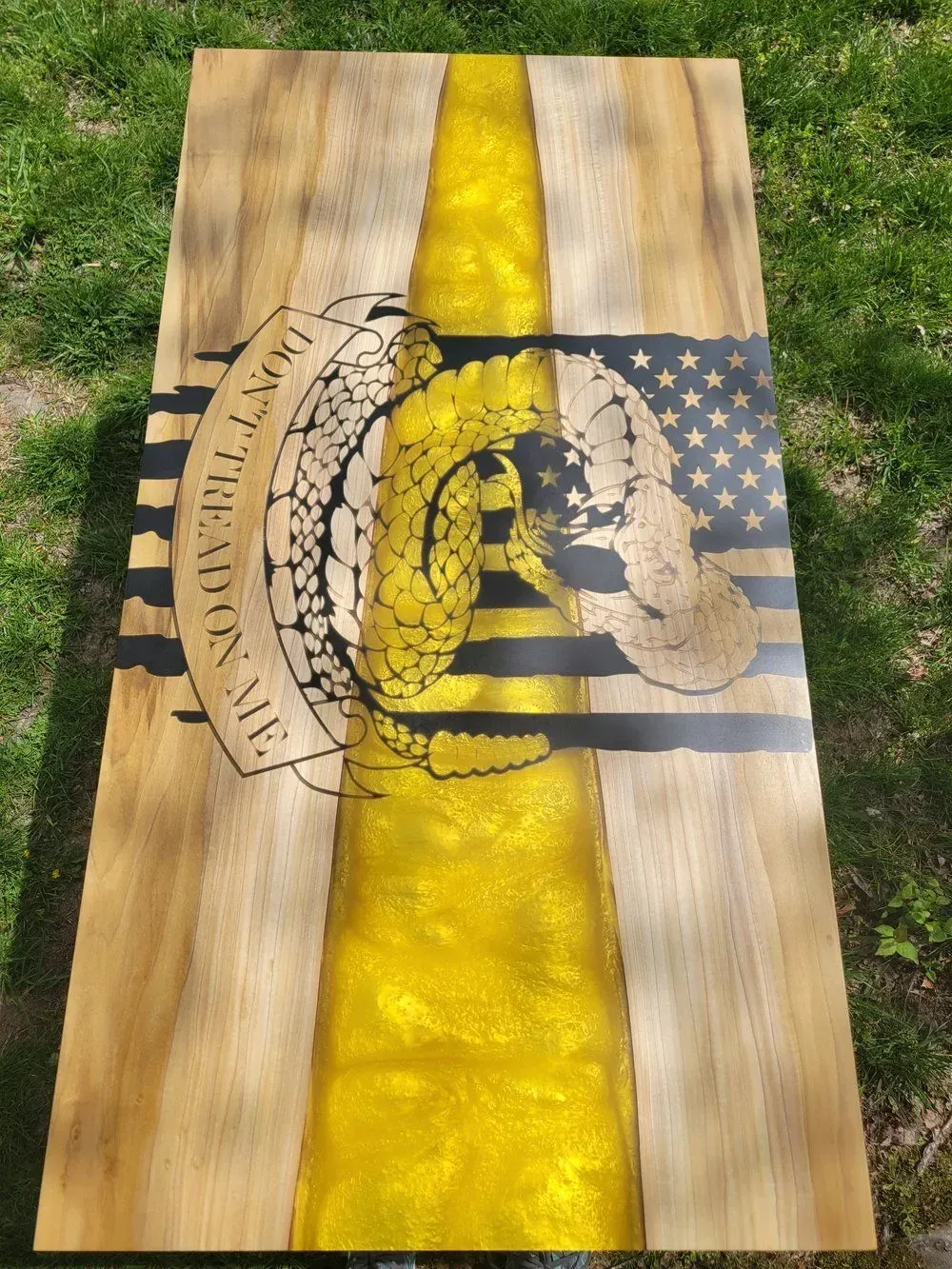Don't Tread on Me Epoxy River Coffee Table