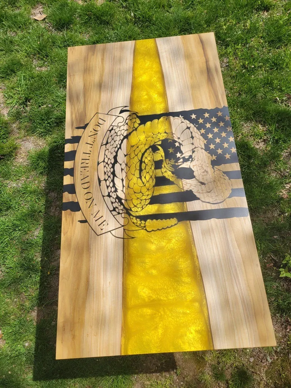 Don't Tread on Me Epoxy River Coffee Table
